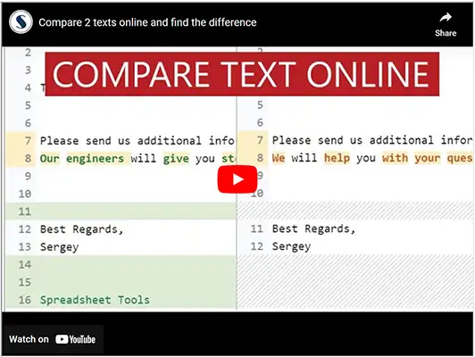 Compare Text Online - Watch on Youtube