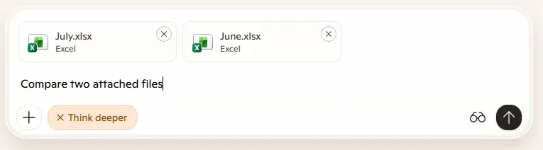 Sending Excel files to Copilot