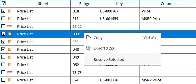 Merge selected changed