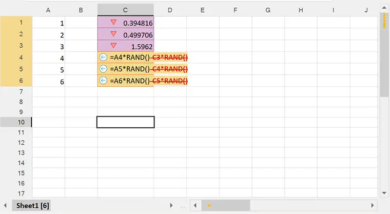 Changed Formulas in the Excel file