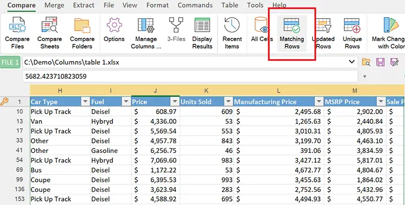 Matching rows in CSV files