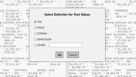 Import Table Window