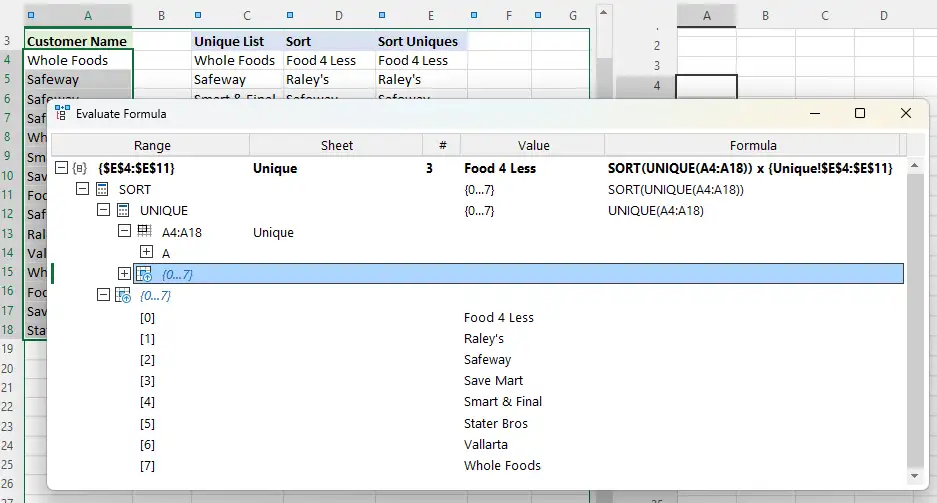 Debug calculations in Excel files