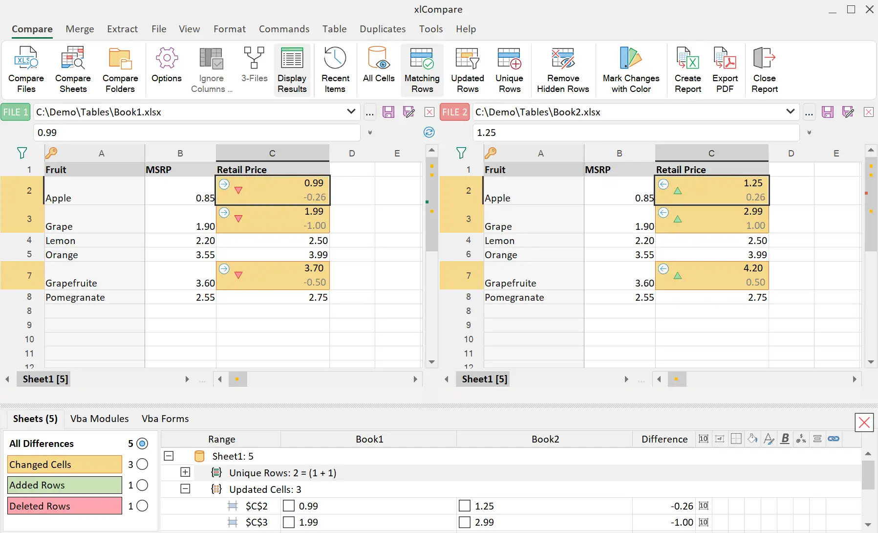 Filter matching rows in two Excel sheets