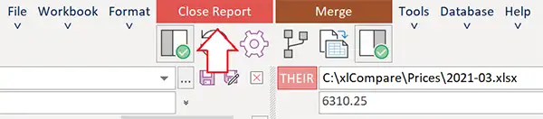 Exit from the comparison report