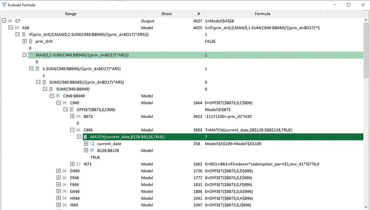 Analyze Calculated Values in Excel File Compare Tool