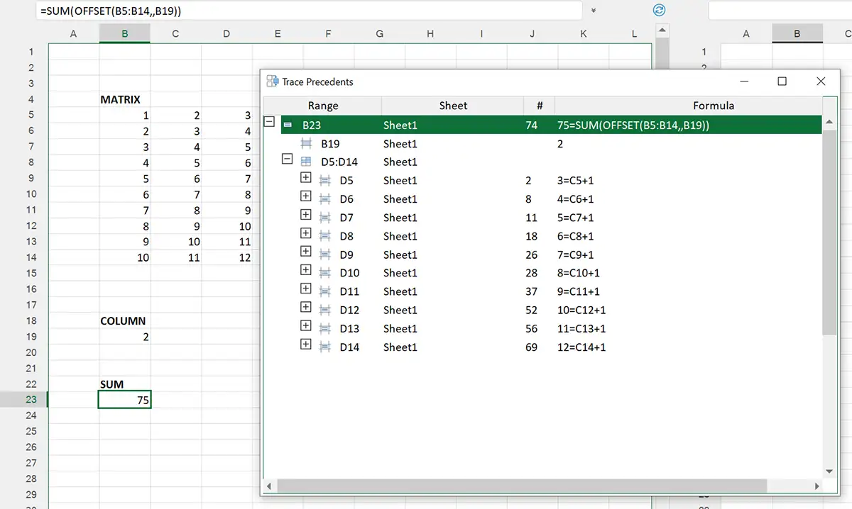 Trace Precedents in xlCompare