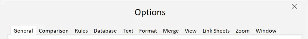 Options window in xlCompare