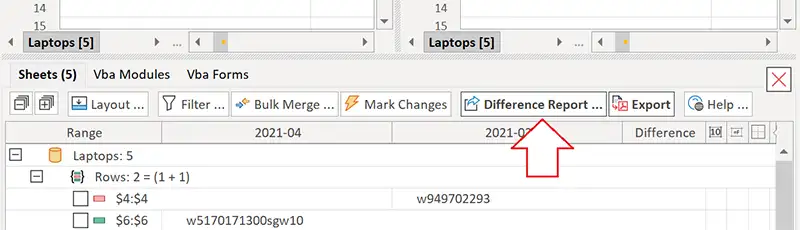Difference Report Command
