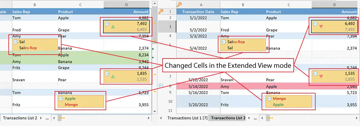 excel diff工具: find changed cells on the Excel worksheet