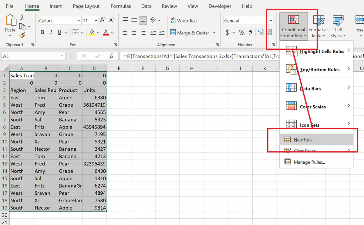 Add Conditional Formatting Rule in Excel