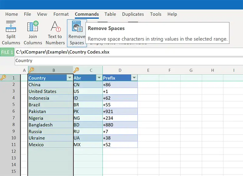 Remove Leading Spaces in Excel Cells
