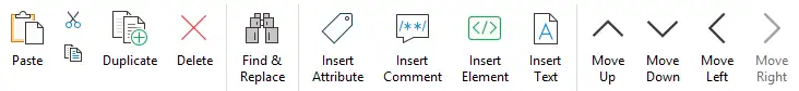 XML editor commands