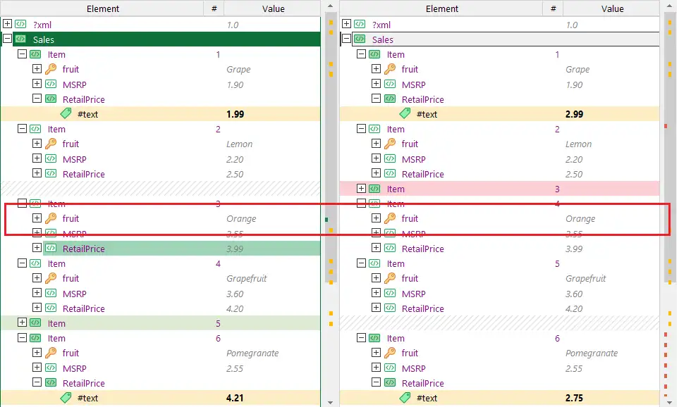 Compare XML files by key tags or attributes